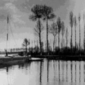 Chaland sur le Loir en 1880 